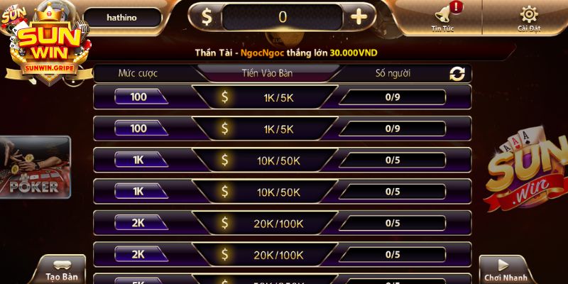 Top game được yêu thích nhất tại sảnh cược